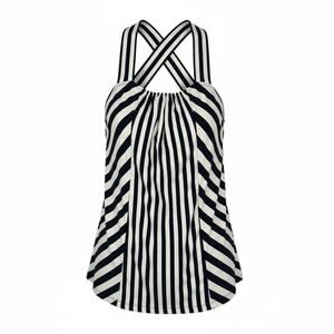 Banana Republic Nautical Striped Criss Cross Halter Tank Top Size L